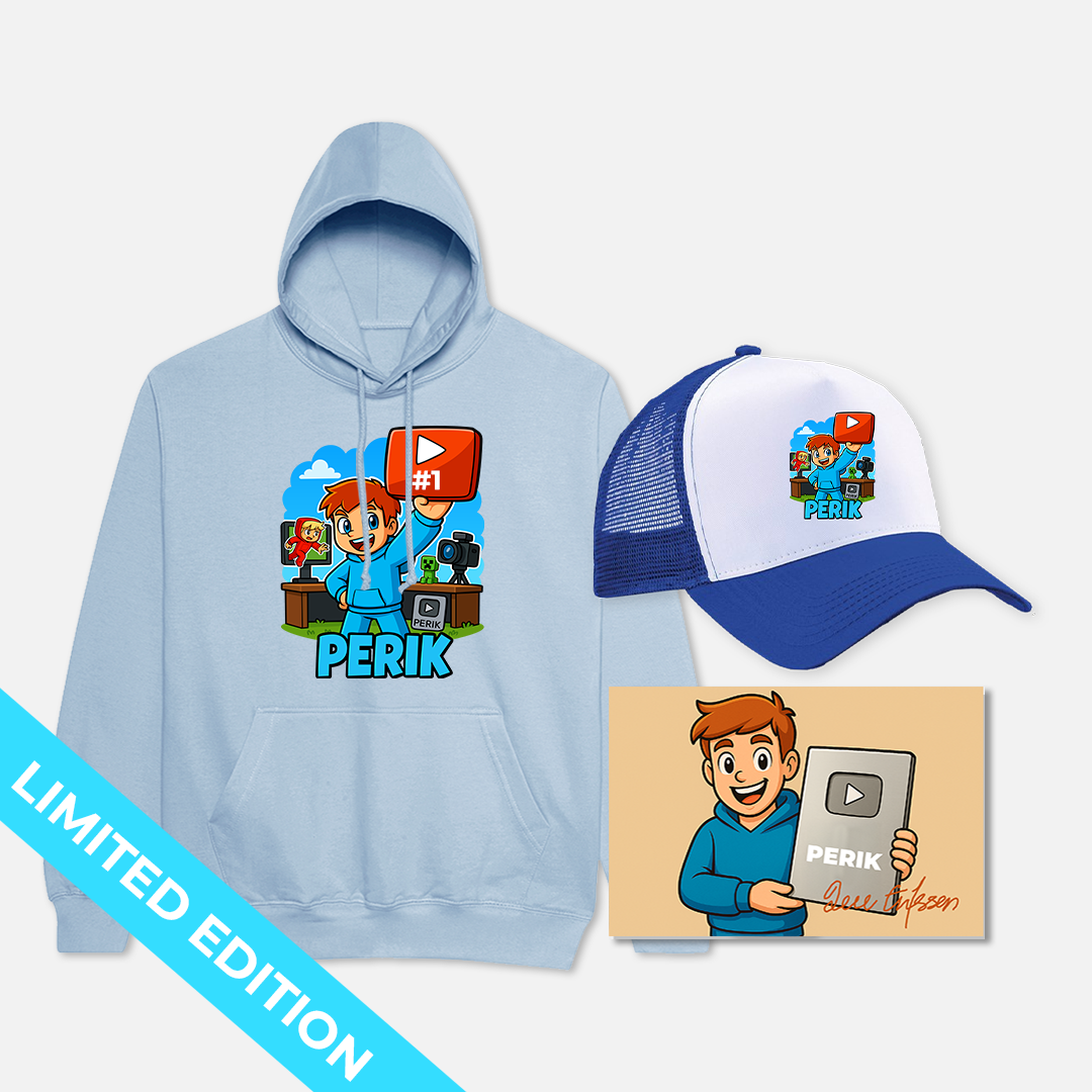 100K Hoodie Vuxen + Keps + Autografkort Limited Bundle